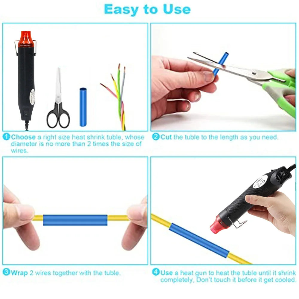 1060/530/127PCS Heat Shrink Tubing kit 2:1 Shrinkable Wire Shrinking Wrap Wire Connect Cover Cable Repair Protection Beauty World Shop