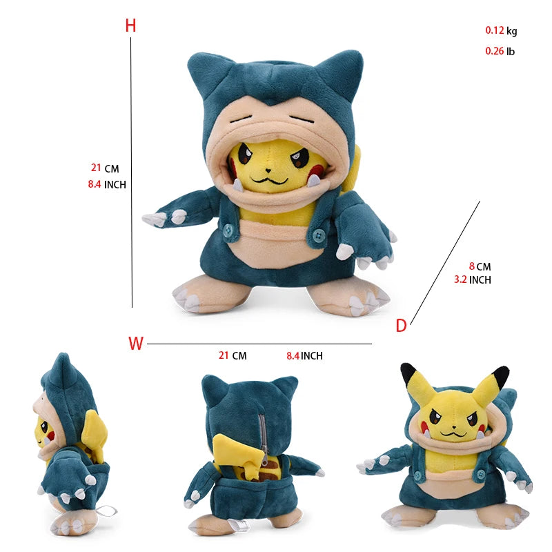Cos Eevee Pikachu Cosplay Plush Toys Charizard Peluche Lucario Stuffed Animal Doll Collectible Gift,Cartoon 20-30CM Beauty World Shop