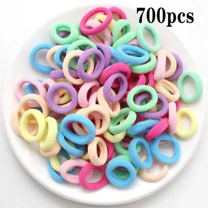 200PCS Women Girls Colorful Nylon Elastic Hair Bands Ponytail Hold Small Hair Tie Rubber Bands Scrunchie Hair Accessories Beauty World Shop