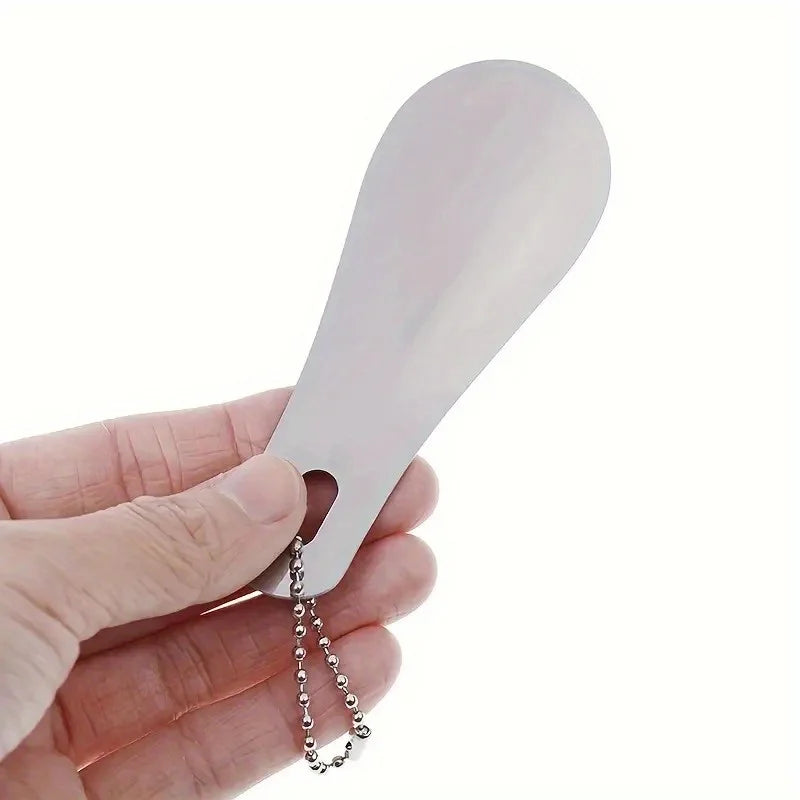 1pc stainless steel metal shoehorn, portable shoehorn, shoe wearing aid, essential for home travel Beauty World Shop