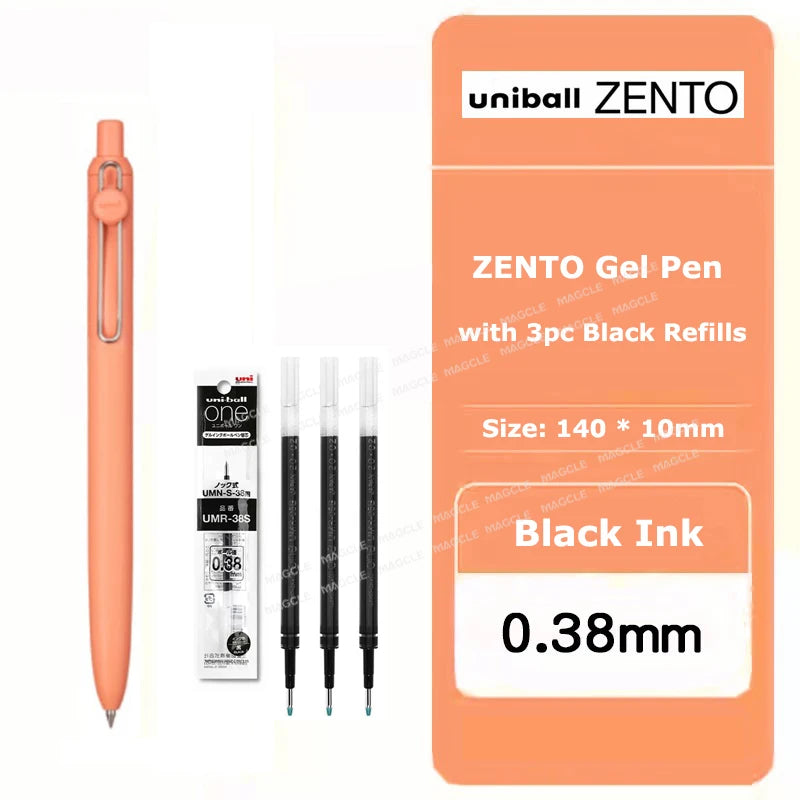 uniball ZENTO Standard 0.38/0.5mm Gel Pens,Water-Based Smooth Writing Roller Ball Pens Fit for a variety of occasions Stationery Beauty World Shop