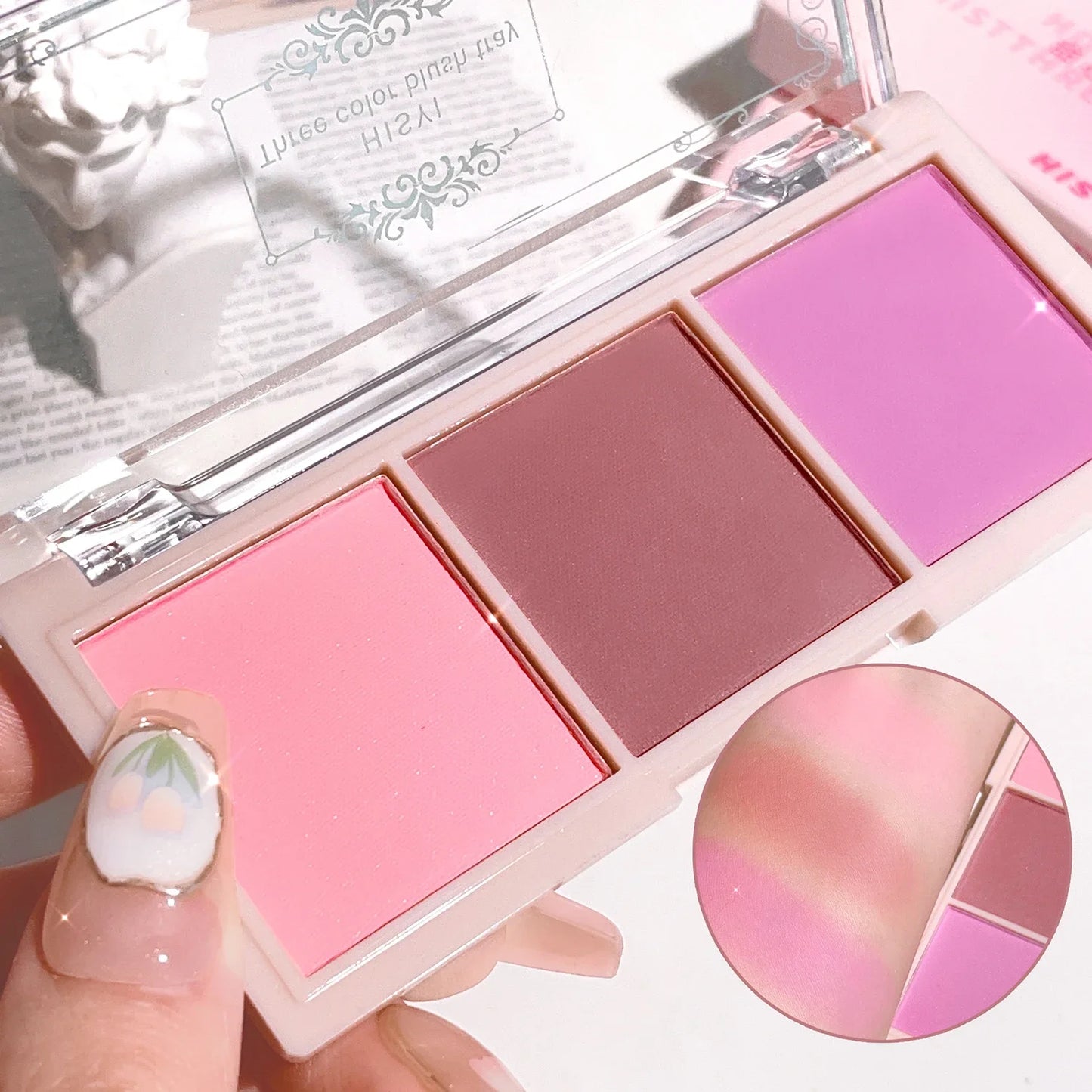 3-Color Cheek Red Plate Nude Makeup Natural Matte Milk Tea Orange Eye Shadow Makeup Lasting High Color Rendering Invisible Beauty World Shop