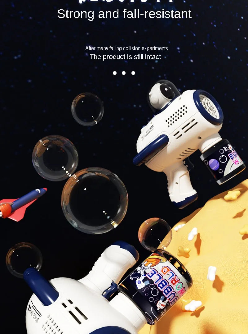 Children Bubble Gun Toy Astronaut Fully Automatic Bubble Machine Bubbles Gun Outdoor Game Fantasy Toy for Boys Girls Gifts Beauty Fashion