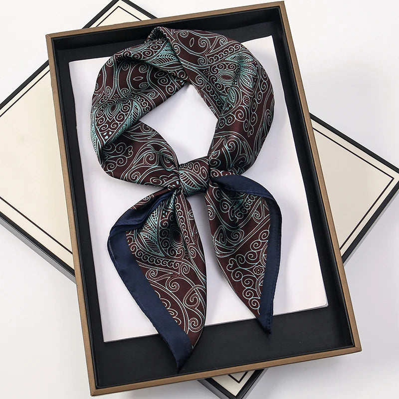 60Colors Luxury Scarf Women 70*70Cm Silk Feel Square Hair Wrapping Foulard Satin Shawl Big Size Head Bandana Hijab Handkerchief Beauty World Shop