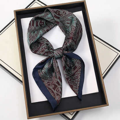 60Colors Luxury Scarf Women 70*70Cm Silk Feel Square Hair Wrapping Foulard Satin Shawl Big Size Head Bandana Hijab Handkerchief Beauty World Shop