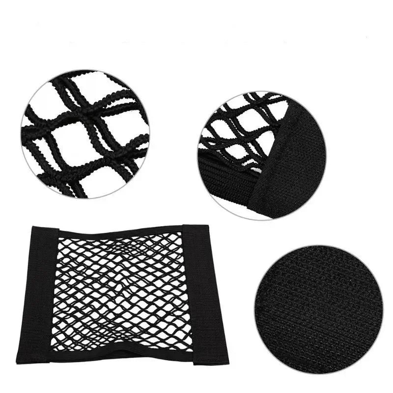 Car Storage Net Stretchable Mesh Pocket Net Magic Elastic Sticker Universal Rear Mesh Trunk Seat Bag Pocket Cage Auto Organizer Beauty World Shop