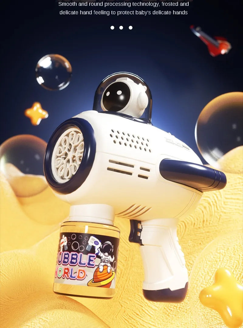 Children Bubble Gun Toy Astronaut Fully Automatic Bubble Machine Bubbles Gun Outdoor Game Fantasy Toy for Boys Girls Gifts Beauty Fashion