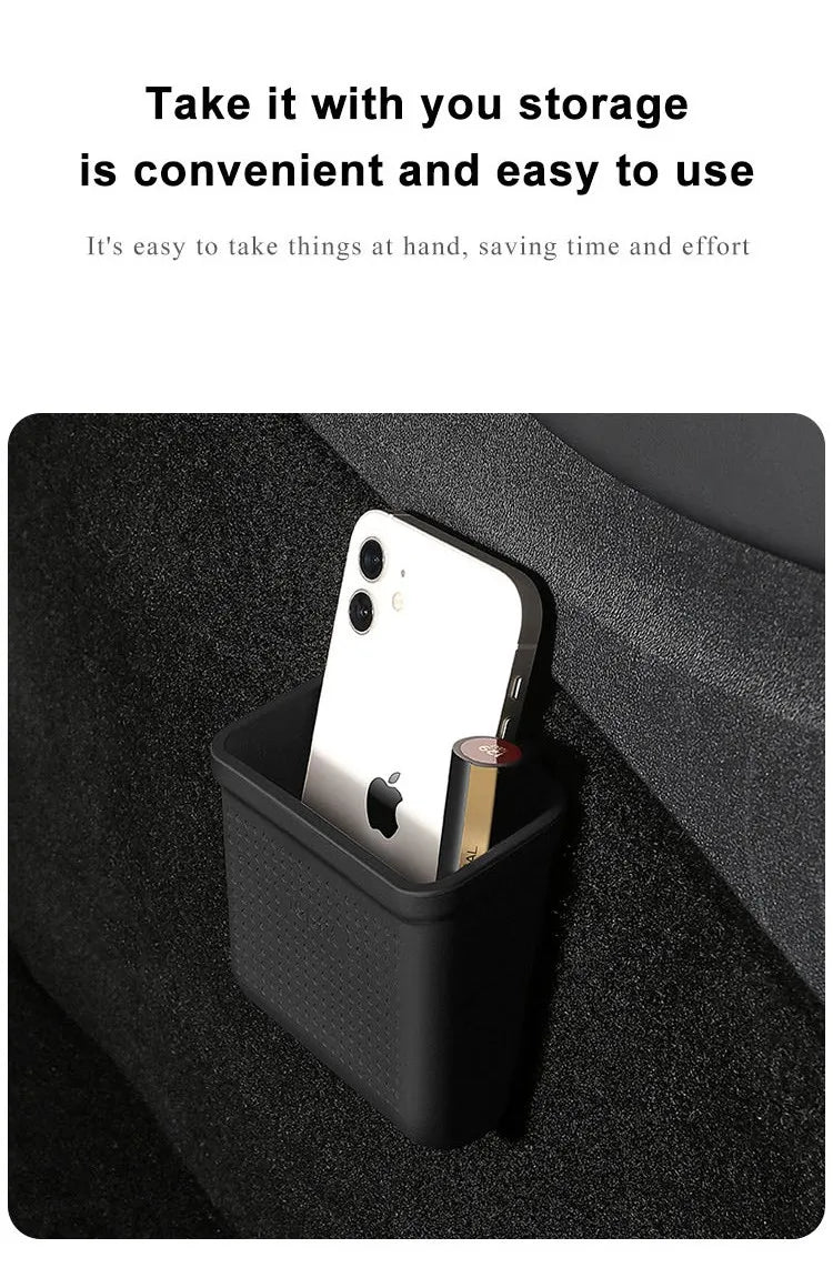 Silicone Car Storage Box For Tesla Model 3 Y S X 2017-2022 2023 Hidden Organizer Tray Bag Box Phone Coin Holder Auto Accessories Beauty World Shop