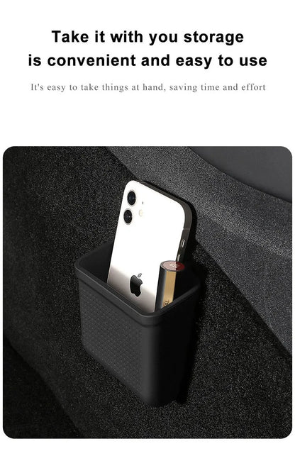Silicone Car Storage Box For Tesla Model 3 Y S X 2017-2022 2023 Hidden Organizer Tray Bag Box Phone Coin Holder Auto Accessories Beauty World Shop