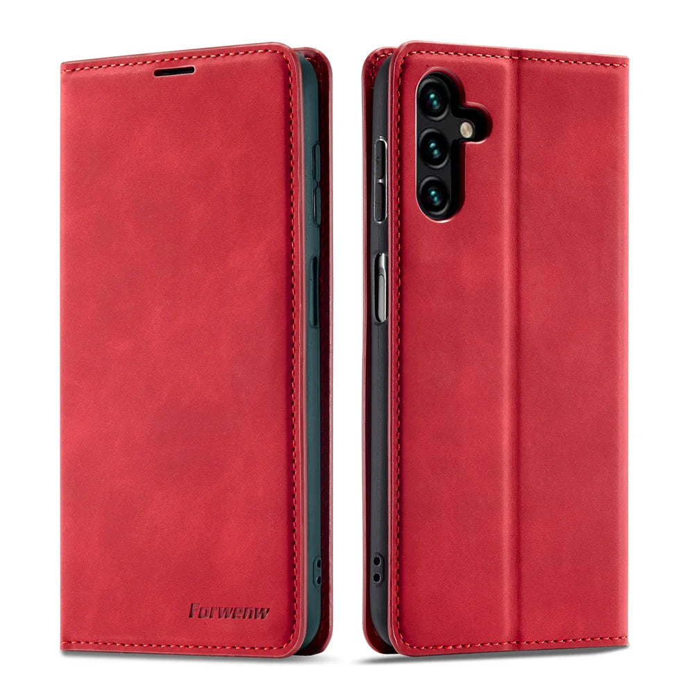 Leather Phone Case For Samsung S26 S25 edge S24 S23 FE S22 Ultra S21 S20 S10 Plus Note 20 10 9 Magntic Flip Card Wallet Cover Beauty World Shop