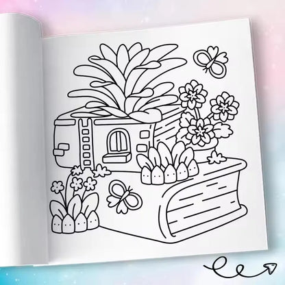 TINY GARDENS Coloring Book for Adults - Bold & Easy Cute Patterns, Relaxing Drawing Gift for Birthday & Party Beauty World Shop