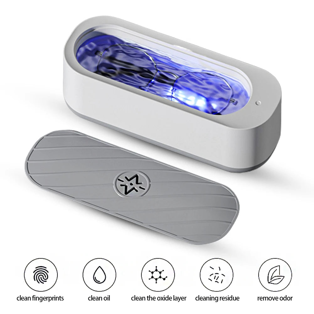 Ultrasonic Cleaning Machine USB Rechargeable Mode or Battery Mode High Frequency Vibration Wash Cleaner Jewelry Glasses  Cleaner Beauty World Shop