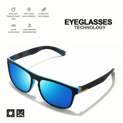 1-4PCS Men Classical Square Polarized Sports Sunglasses Lightweight PC Frame UV400 for Driving Fishing Cycling Unisex Durability Beauty World Shop