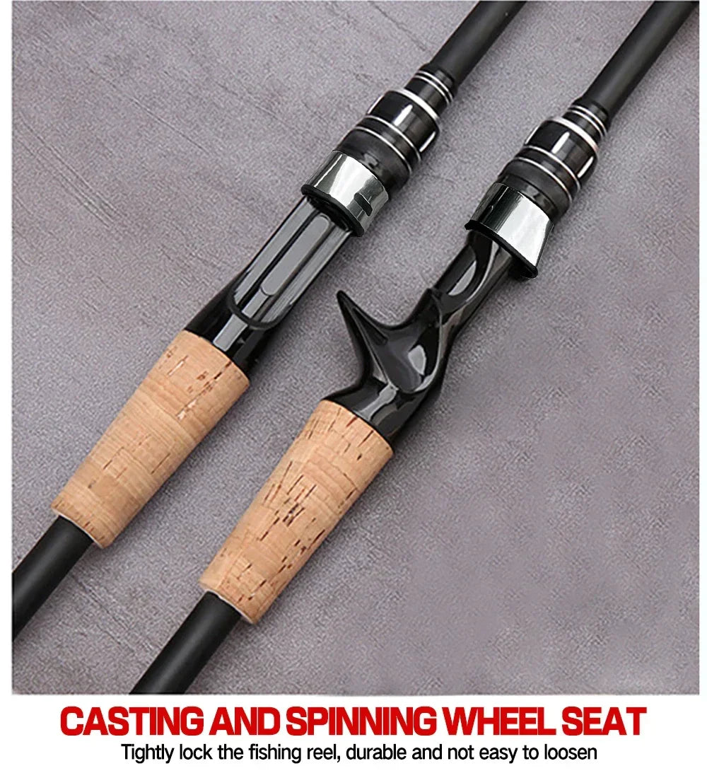 Telescopic Lure Rod 1.5M 1.8M 2.1M 2.4M Carbon Spinning Rod Baitcasting Fishing Pole 8g-25g Wooden Handle Casting Fishing Tackle Beauty Trend Shop