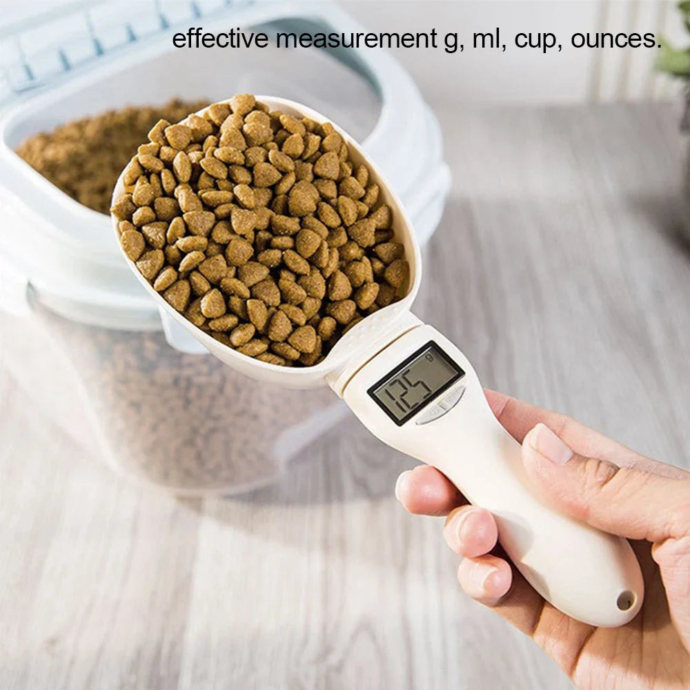 Pet Food Measuring Scoop Electronic Dog Cat Food Measuring Cup Digital Spoon Scale Kitchen Food Scale with LED Display Beauty World Shop