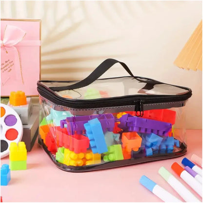 Transparent Mesh Zipper Toy Storage Bag - Large Capacity Puzzle and Block Organizer, Ideal for Toy and Building Block Storage So Beauty World Shop