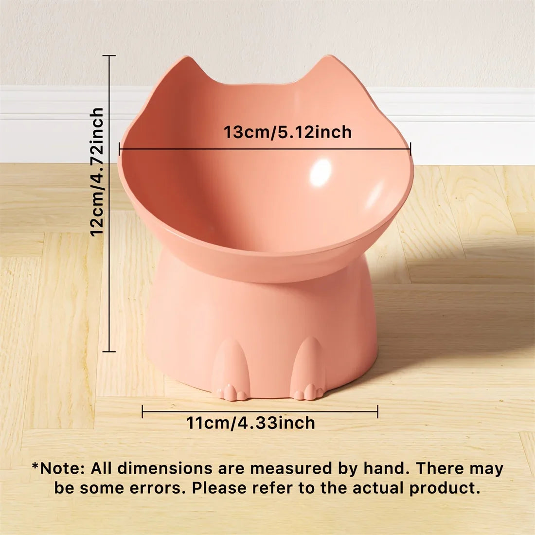 1pcs WhiskerWare Elevated Cat Bowl, Anti-Tip Plastic Raised Pet Feeding Dish with Tilted Edge, Neck Protection Kitty Food Beauty World Shop