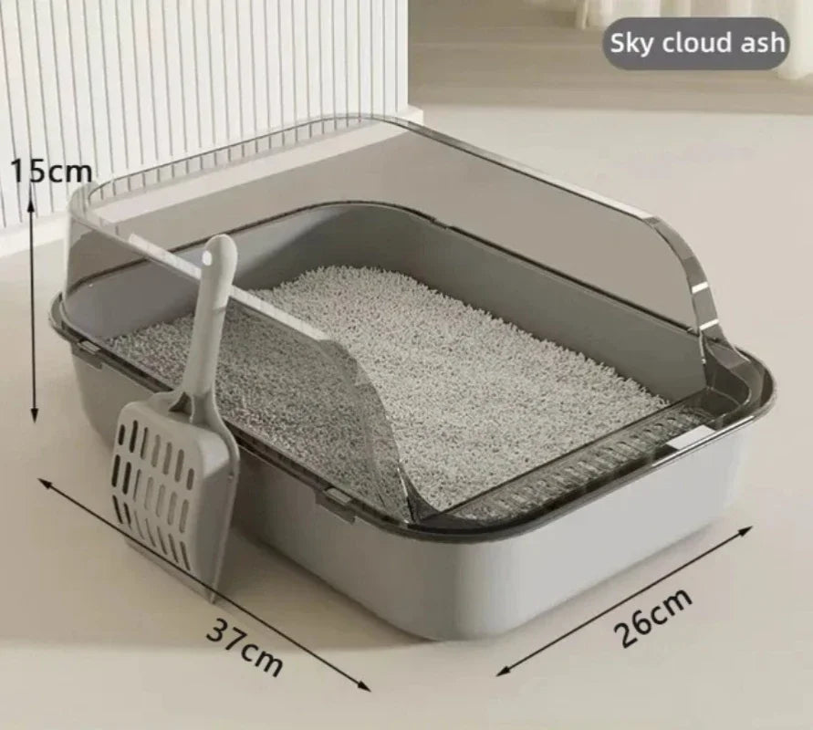Kitty Sandbox Cat Litter Box Semi-enclosed Splashproof Cat Tray Cat Toilet Cleaning Basin Supplies Pet Toilet Kitten Tray Bedpan Beauty World Shop
