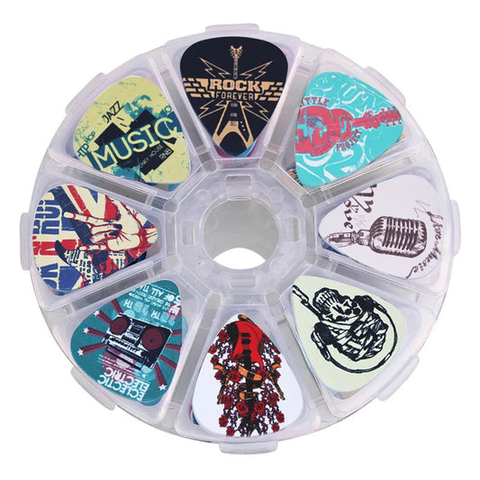 0.46/0.71/1.0mm 50pcs guitar paddle Acoustic guitar Picks ukulele Musical instrument accessories cartoon style pick with box Beauty World Shop