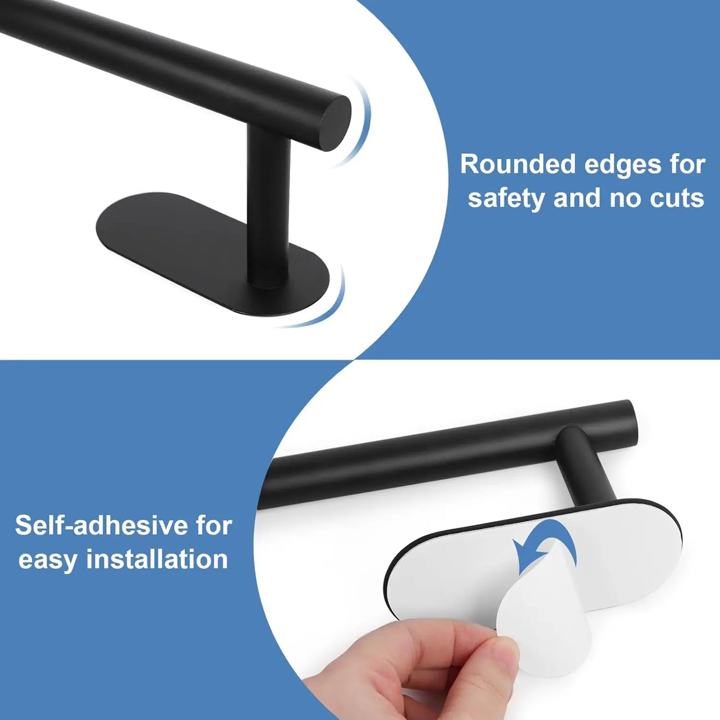 40cm Wall Hanging Towel Holder Stainless Steel Self Adhesive Towel Rail Without Drilling Towel Rack for Bathroom Kitchen Beauty World Shop
