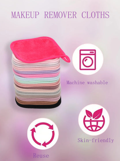 5/10/20Pcs Microfiber Face Cloths Reusable Makeup Remover Cloth Makeup Towels Face Deep Cleaning Pads Skincare Beauty Tools Beauty World Shop