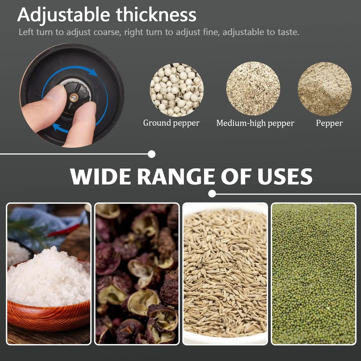 2-in-1 Adjustable Pepper Salt Grinder - Rustproof Stainless Steel Manual Mill with Double Heads & Coarseness Control Beauty Trend Shop