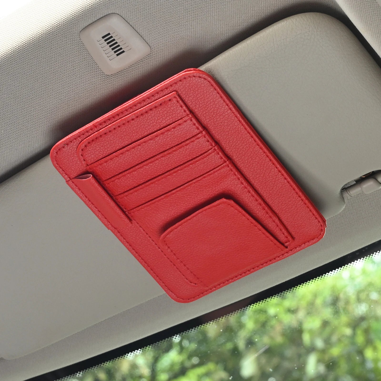 Car Sun Visor Organizer Multi-Pocket Business Card Storage Management Sunglasses Holder Visor Accessories Auto Interior Beauty World Shop