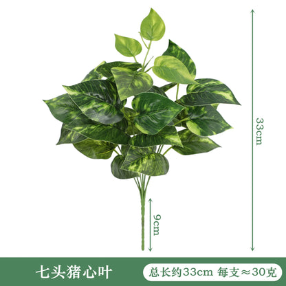 Artificial Plants Leaves Silk Tortoiseshell Leaf Dieffenbough Fake Small Fairy Taro Simulation Green Plant Living Room Decor Beauty World Shop