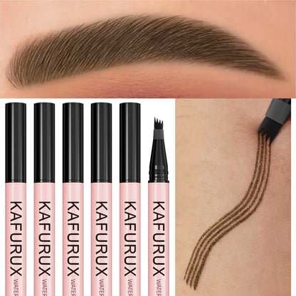 6 Colors 1PC Brown Eyebrow Pen Waterproof 4 Split Tip Black Eyebrows Pencil Liquid Eye Brow Makeup Lasting Cosmetic for Gifts Beauty Trend Shop