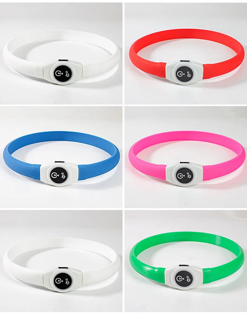New Led Luminous Dog Collar PVC Waterproof , For Large Medium Small Dogs Collar Usb Light Night Safety Pet Glowing Accessories Beauty World Shop