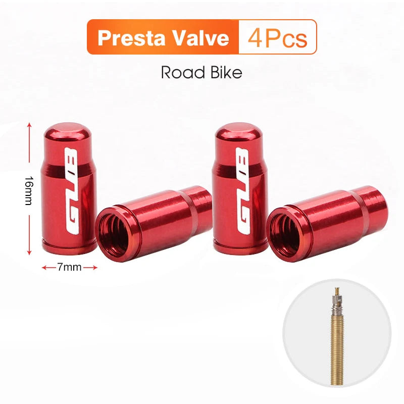 2pcs GUB Aluminum CNC Bicycle Tire Valve Cap MTB Road Bike Tube Tyre Gas Nozzle Cover for AV FV Schrader Presta Valve Dustproof Beauty World Shop