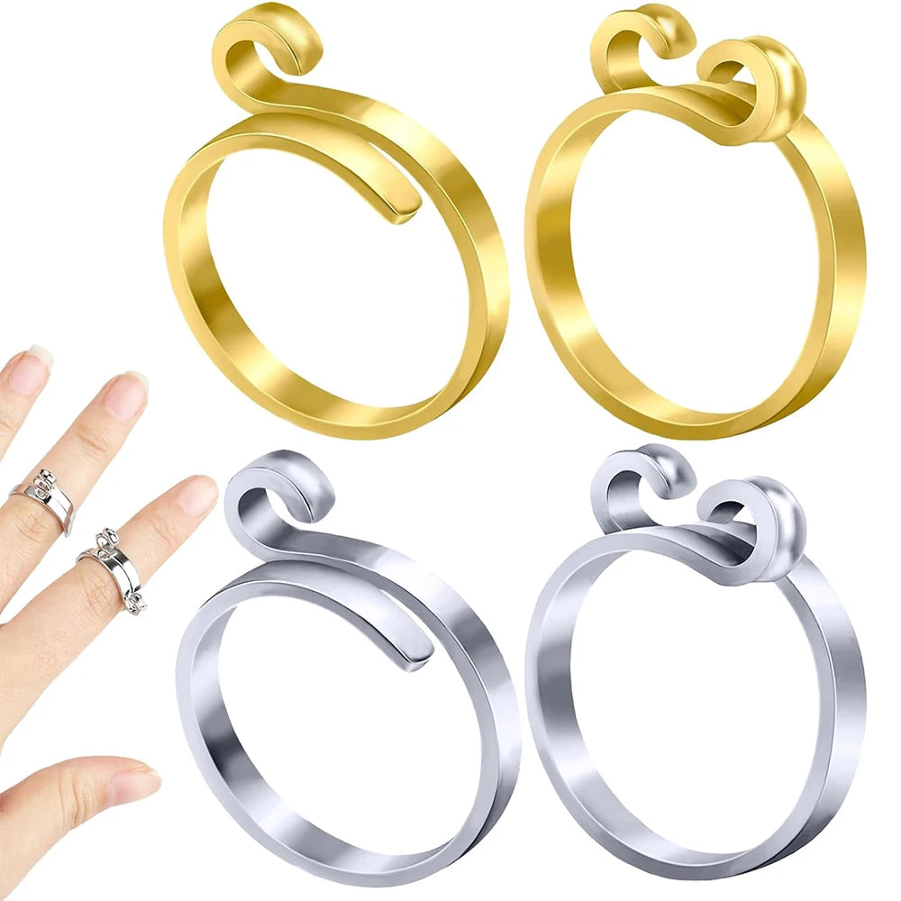2pcs Adjustable Knitting Crochet Loop Ring Knittied Yarn Guide Finger Faster Holder Thimble Crocheters Thread Ring Sewing Tools Beauty World Shop