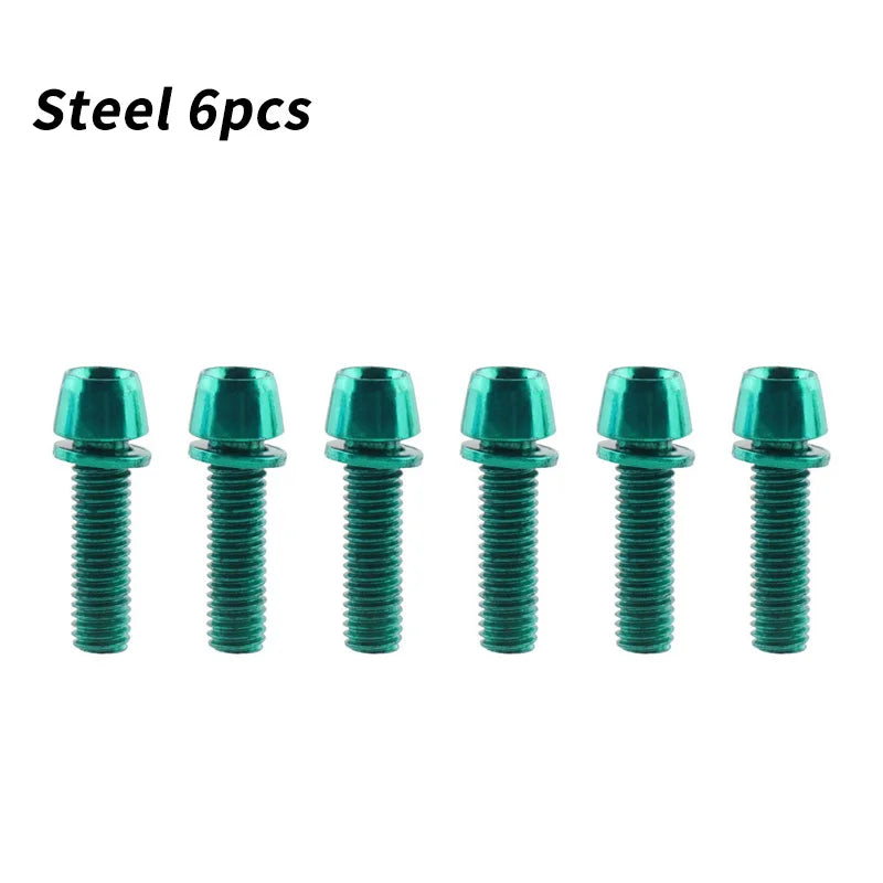 MUQZI 6pcs Stem Bolts M5x17mm Bicycle Handlebar Stem Screw With Washer MTB Road Bike Stem Riser Screw Beauty World Shop