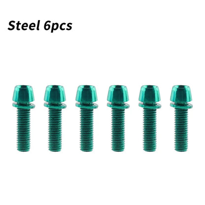 MUQZI 6pcs Stem Bolts M5x17mm Bicycle Handlebar Stem Screw With Washer MTB Road Bike Stem Riser Screw Beauty World Shop