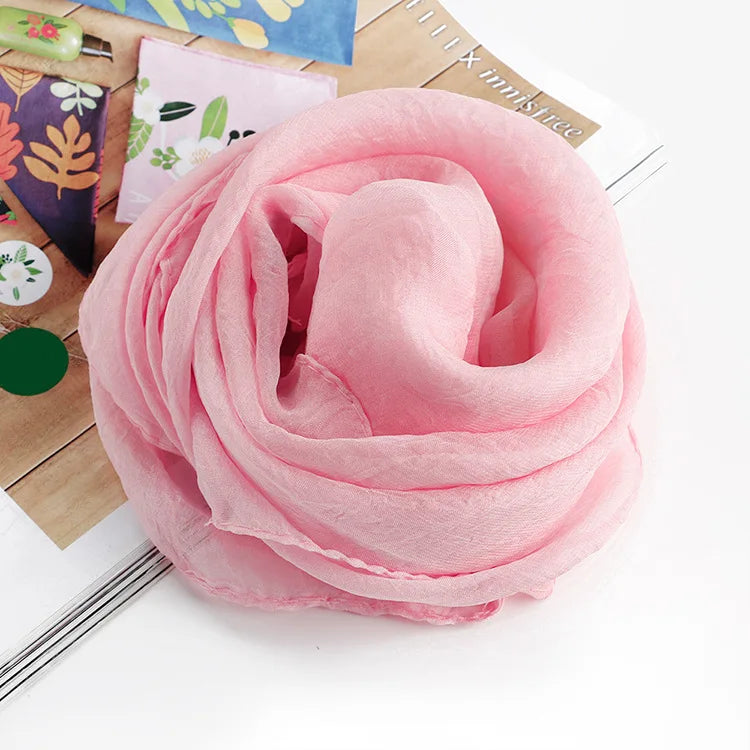 New 70X70cm Simulation Silk Scarves Women's Versatile Small Square Solid Chiffon Scarf Gauze Scarf Party Gift Beauty World Shop