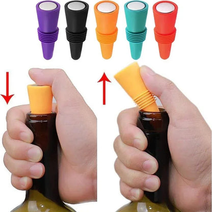 1PC Silicone Wine and Beverage Bottle Cap Set Leak Proof Champagne Bottles Sealer Stoppers Wine Cork Saver Stopper Reusable Beauty World Shop