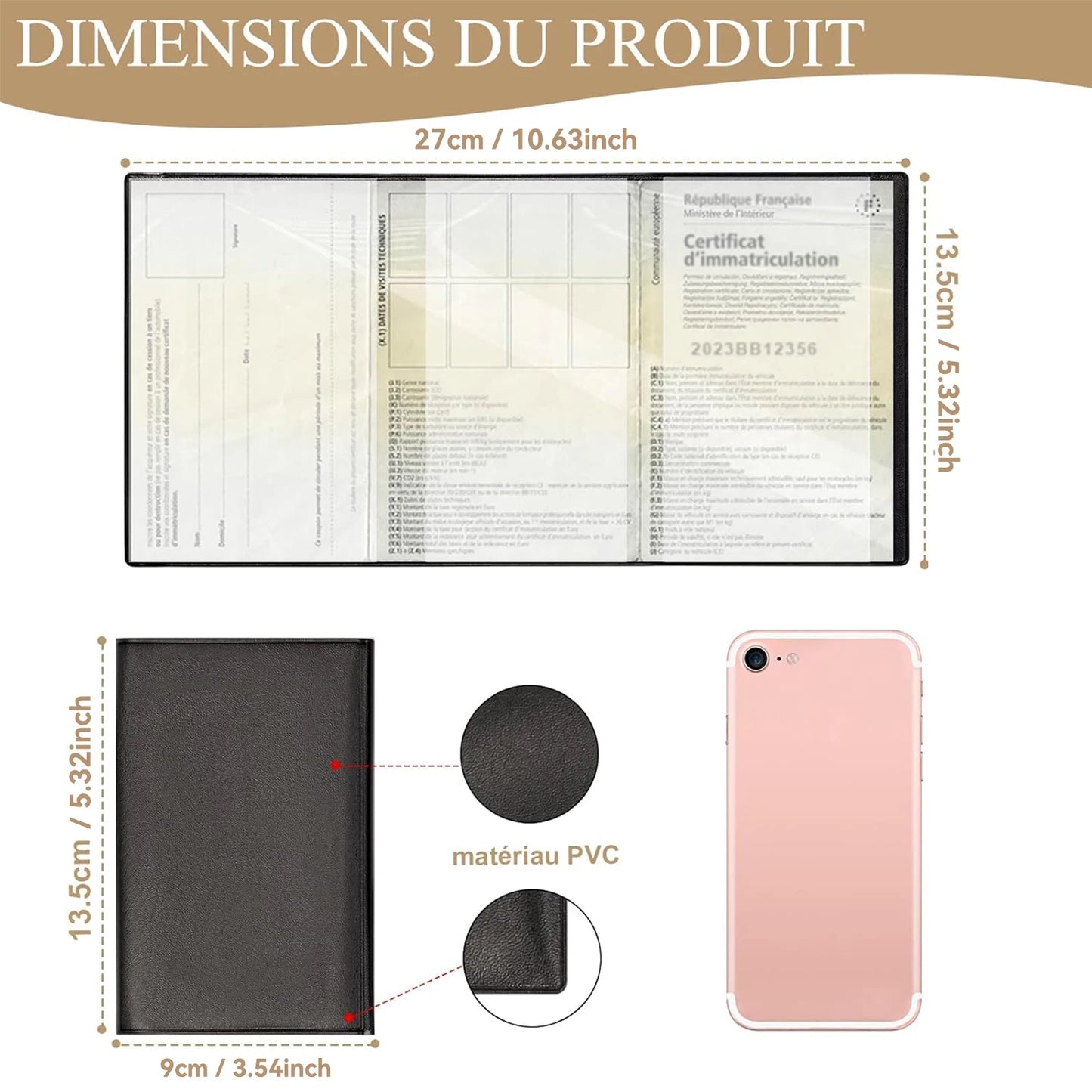 Gray card pocket package and registration Protection cover insurance-plastic transparent pouch for Motorbike Car Documents (1/2, black) Beauty World Shop