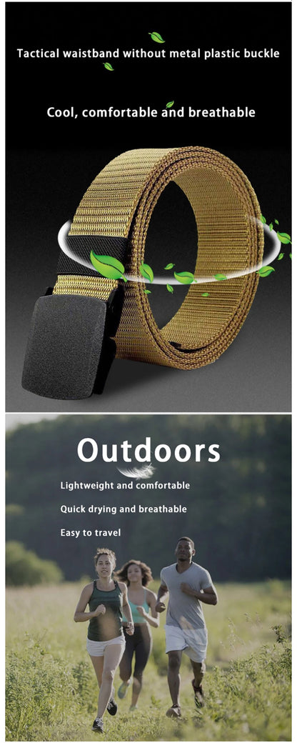 Men's Belt Outdoor Casual Canvas Belt Metal Free Training Nylon Tactical Belt With Pants Jeans Belt Sports Belts For Men Women Beauty World Shop