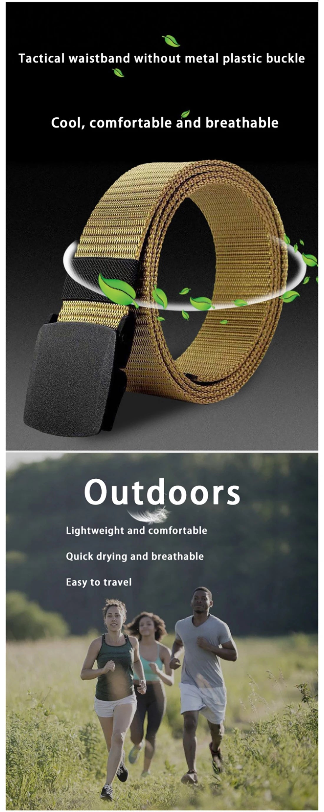 Men's Belt Outdoor Casual Canvas Belt Metal Free Training Nylon Tactical Belt With Pants Jeans Belt Sports Belts For Men Women Beauty World Shop
