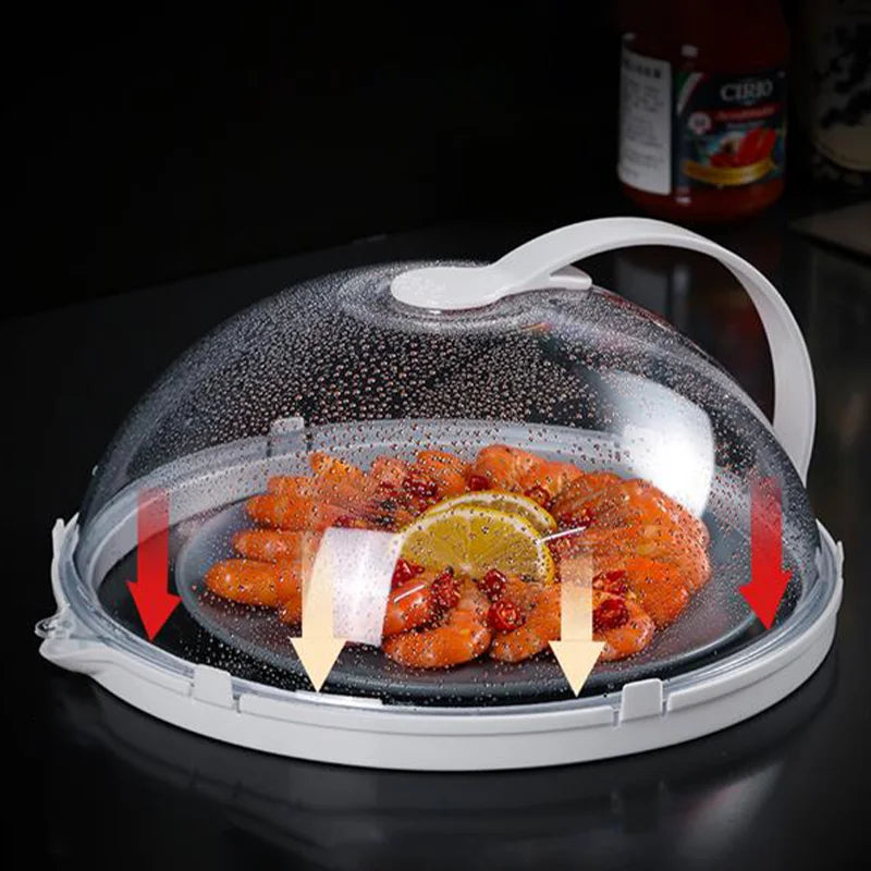 Splash Microwave Cover High Temperature Resistant Microwave Guard Lid Transparent Food Heating Cover with Steam Vent and Handle Beauty World Shop