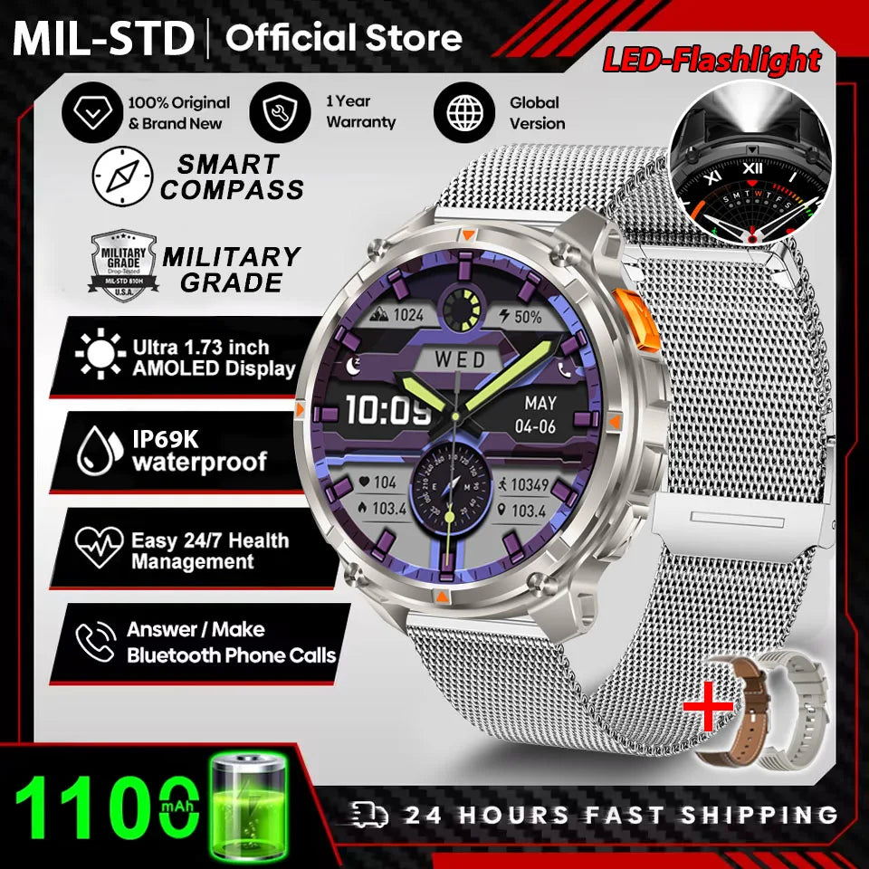 2026 New T-Rex3 Pro GPS Tracker 1100mAh Smartwatch Men 120-Day Standby Clock Rugged Outdoor Sport 10ATM Waterproof Call Watches Beauty World Shop