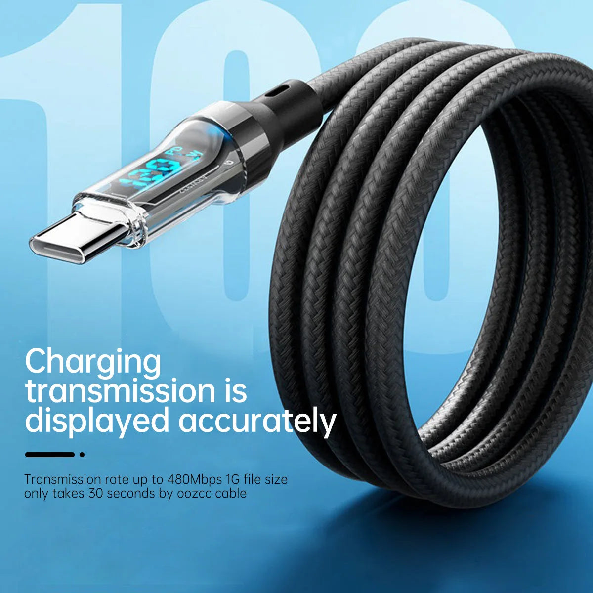 OOZCC LCD Watt Display Cable, Max 120W Super Fast Charging USB Type C Cable Data Transfer, USB A to Lightning for IPhone14 Pro Beauty World Shop