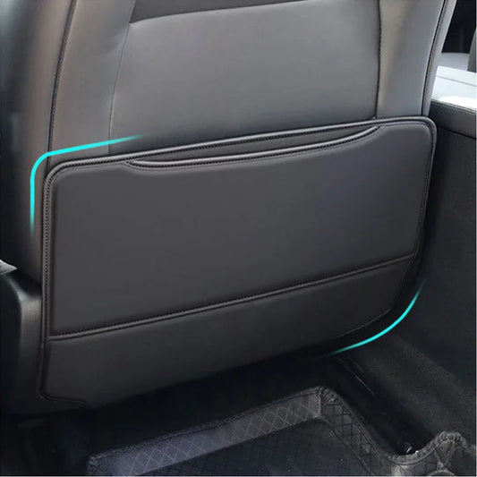 BLALION PU Leather Car Anti-kick Pad Auto Seat Back Organizer Storage Bag Car Backseat Anti Scratch Protector Pads with Cover Beauty World Shop
