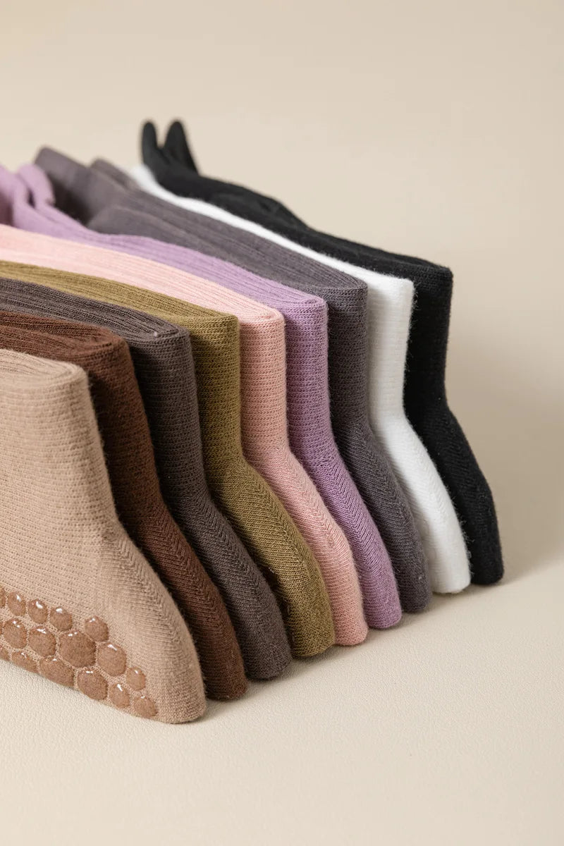 Professional Yoga Socks Women Silicone Non-slip Solid Color Pilates Socks Cotton Breathable Floor Gym Fitness Dance Sports Socks Beauty World Shop
