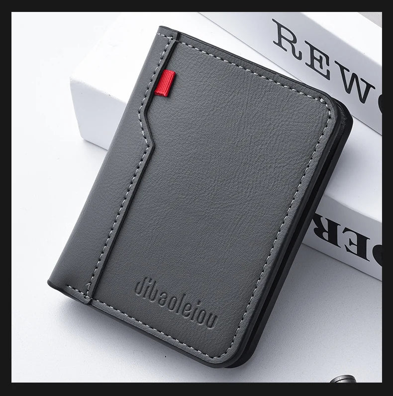 1Pc New Ultra-thin Mini Soft PU Leather Credit Card Wallet Holder Short Vertical High Quality Men's Wallet Beauty World Shop