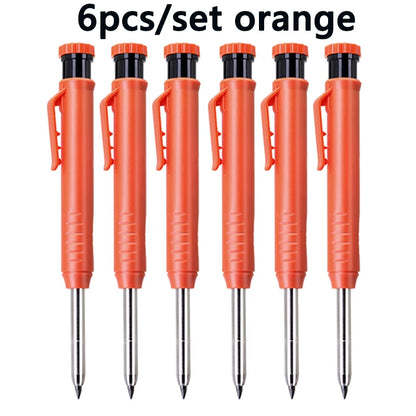 6Pcs Engineering Drawing Woodworking Marking Mechanical Pencils, 2.8mm Long Head Carpenter Pencil, Applicable Construction Works Beauty World Shop