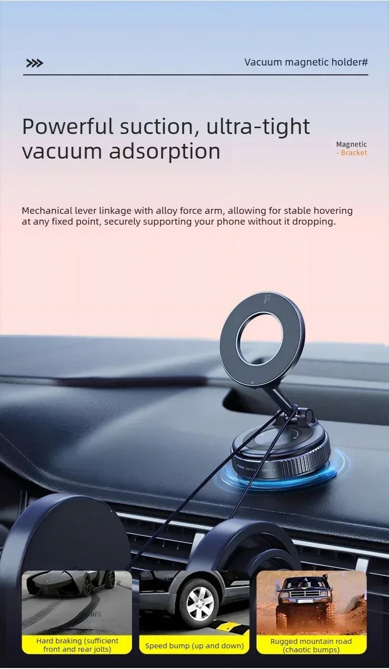 MagSafe Car Phone Mount, Ultra-Stable Magnetic Holder, 360° Rotation for IPhone Android Sleek Minimalist Dashboard Stand Beauty World Shop