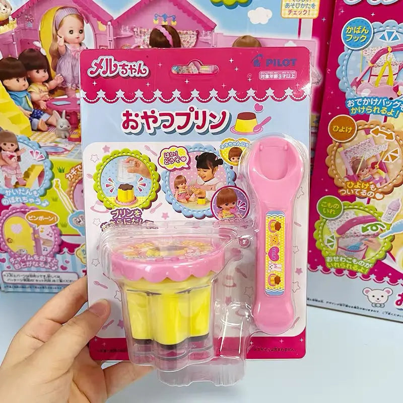 Feeding Pudding Feeding Toy Cute Pink Jelly Strawberry Pudding Set Desktop Ornament Models Desk interior for Children Funny Gift Beauty World Shop