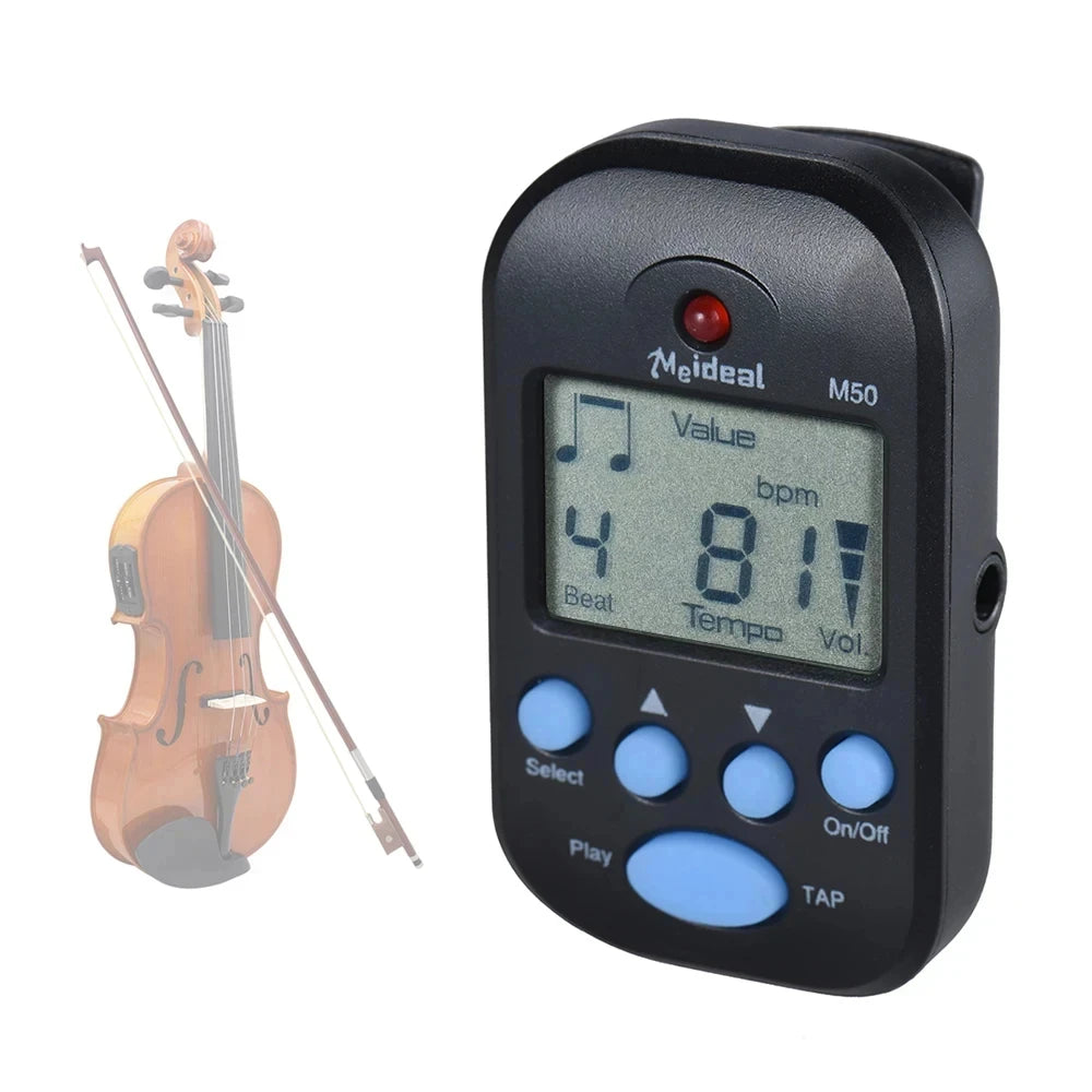 M50 Professional LCD Digital Metronome for Guitar Violin Bass - Rhythm Metronome for Stringed Instrument Players Beauty World Shop