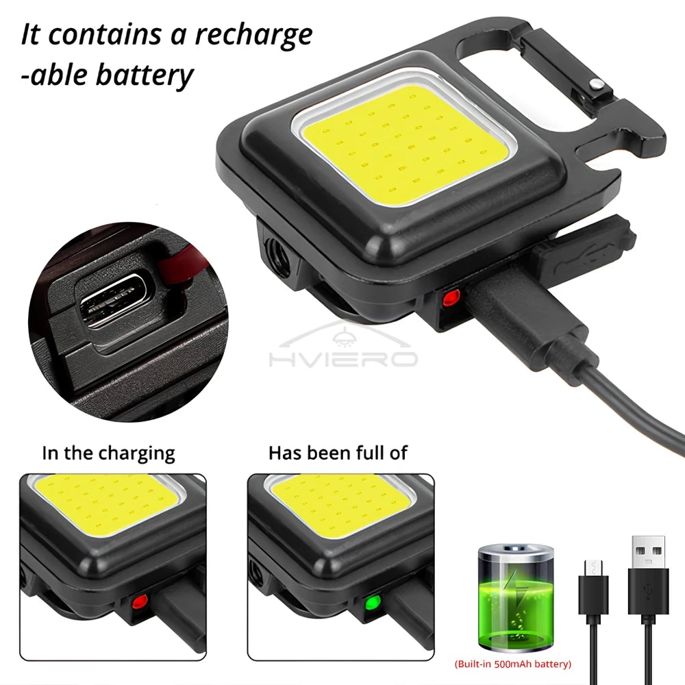 Mini Flashlight Keychain Carry LED Light Work High Power Flashlights Waterproof USB Charge Hard Lamp Outdoor Lighting Highlight Beauty World Shop